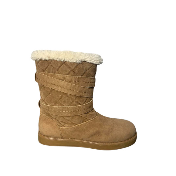 G By Guess Womens Quilted Faux Fur Lined Tan Ankle Boots Size 6M - Picture 5 of 8